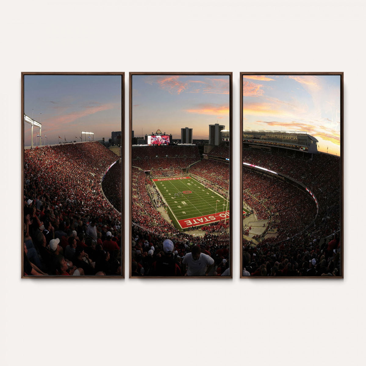 28825-PAN-FL-20X10 - Ohio State University Buckeyes Football Team Print - Columbus Ohio Stadium Wall Art Canvas Print