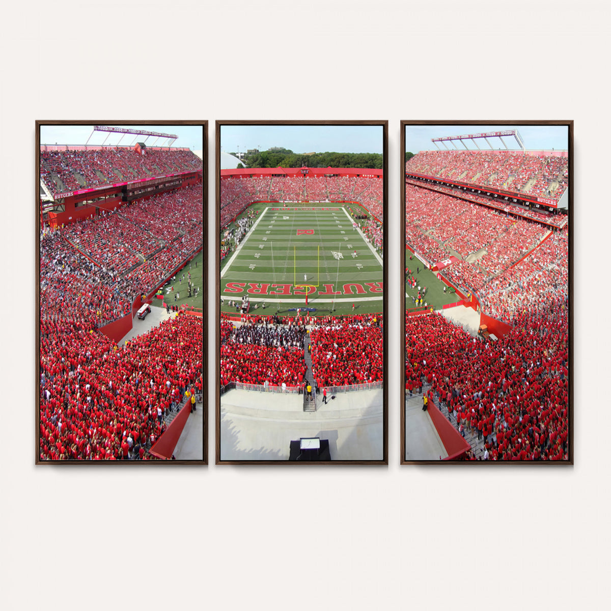 90818-PAN-FL-20X10 - Rutgers Scarlet Knights Football Team Print - Piscataway SHI Stadium Wall Art Canvas Print