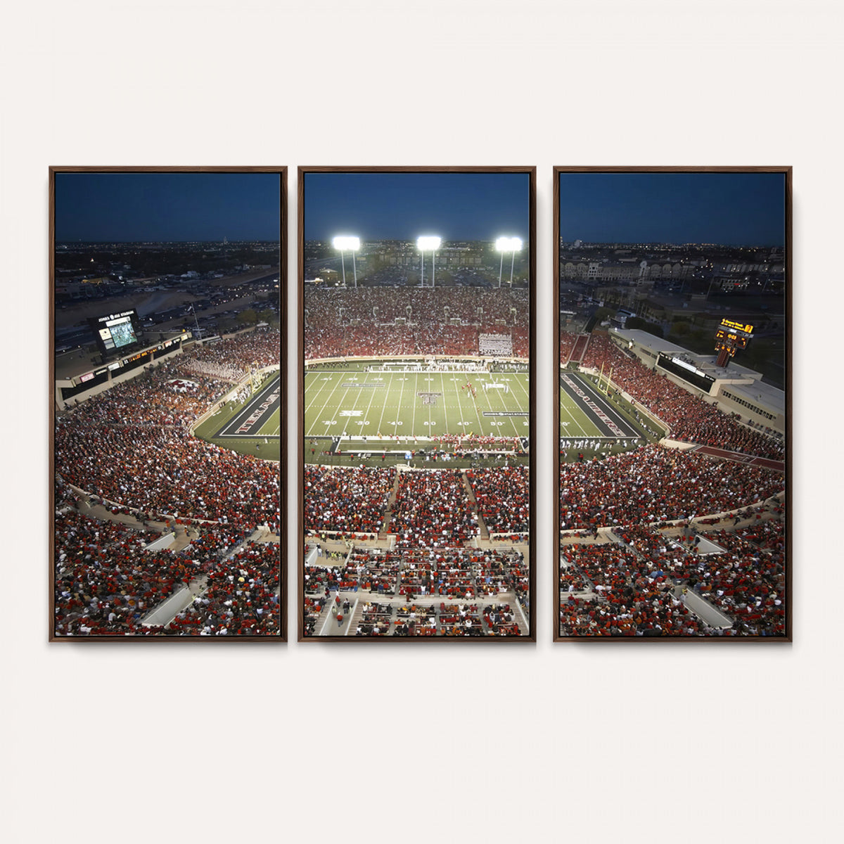 55763-MGV-CV-36X24 - Texas Tech Red Raiders Football Team Print, Lubbock Jones AT&T Stadium, Framed and Ready to Hang