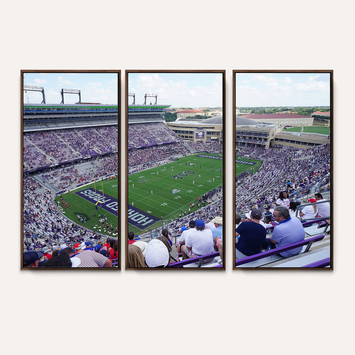 95139-MGV-CV-36X24 - The Texas Christian University TCU Horned Frogs Football Team Print, Fort Worth