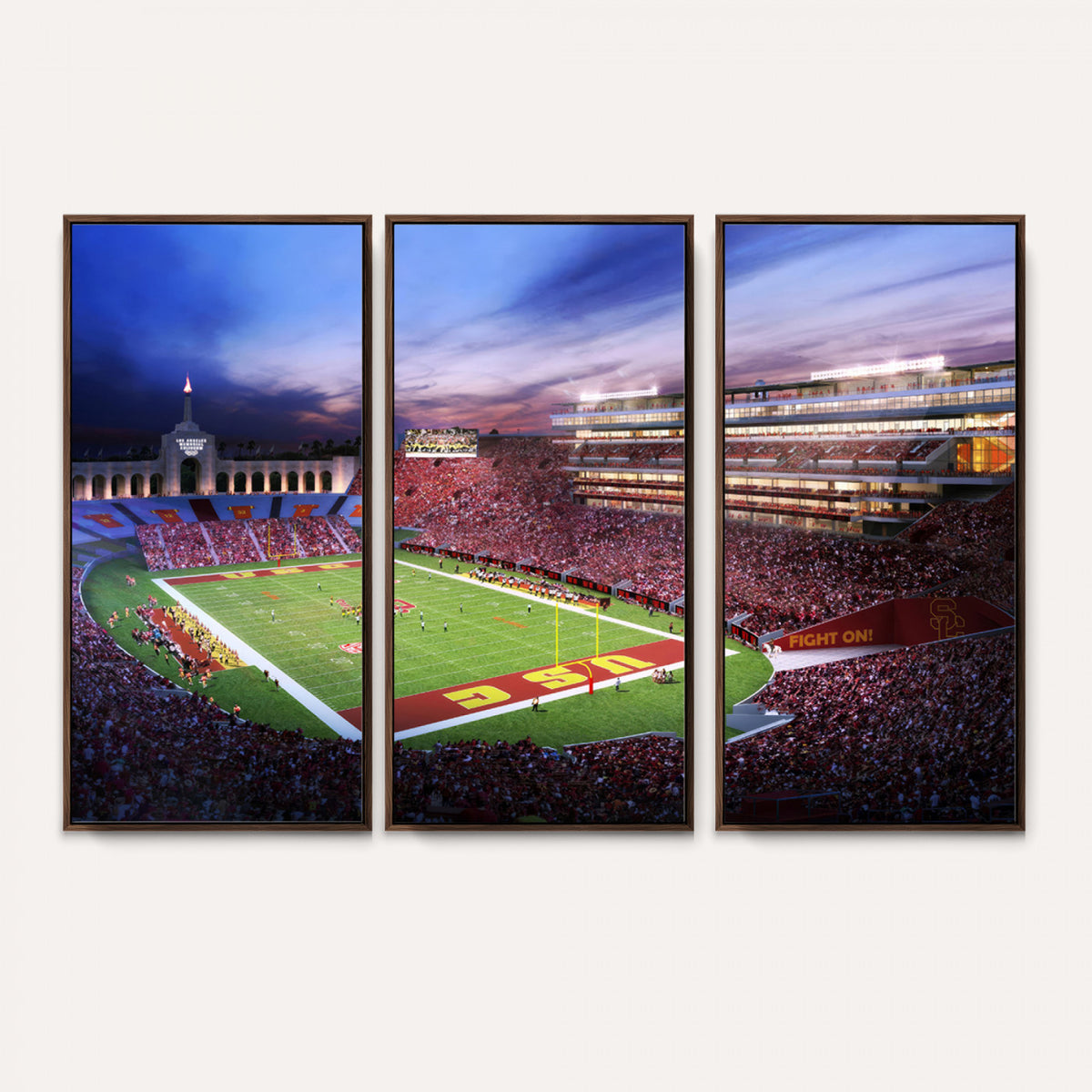 71879-MGV-CV-36X24 - The University of Southern California USC Trojans Football Team Print, Framed and Ready to Hang