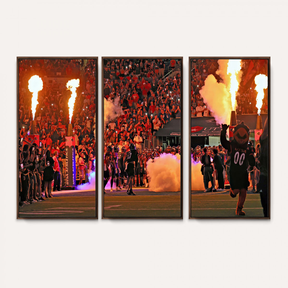 98664-MGV-CV-36X24 - The University of Texas at San Antonio Roadrunners Football Team Print, Extra Large Game Room Wall Decor