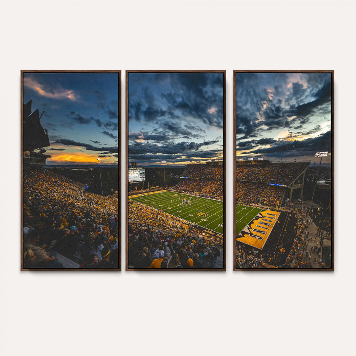 61020-MGV-CV-36X24 - University of Wyoming Cowboys Football Team Print, Laramie, Framed and Ready to Hang