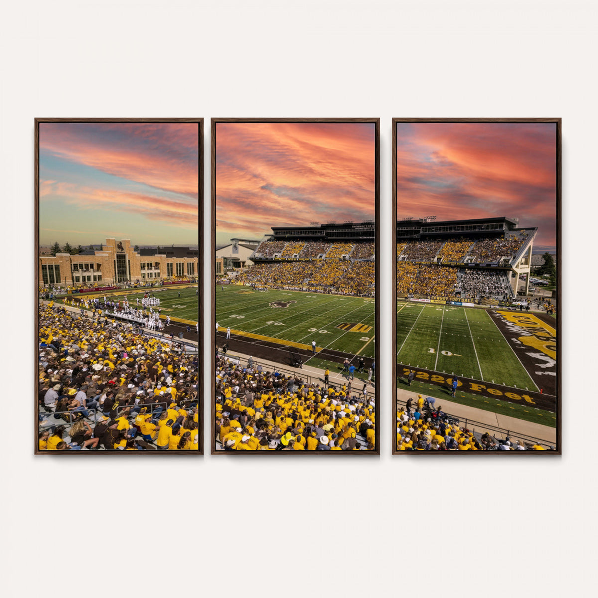 90508-MGV-CV-36X24 - University of Wyoming Cowboys Football Team Print, Laramie, Extra Large Game Room Wall Decor