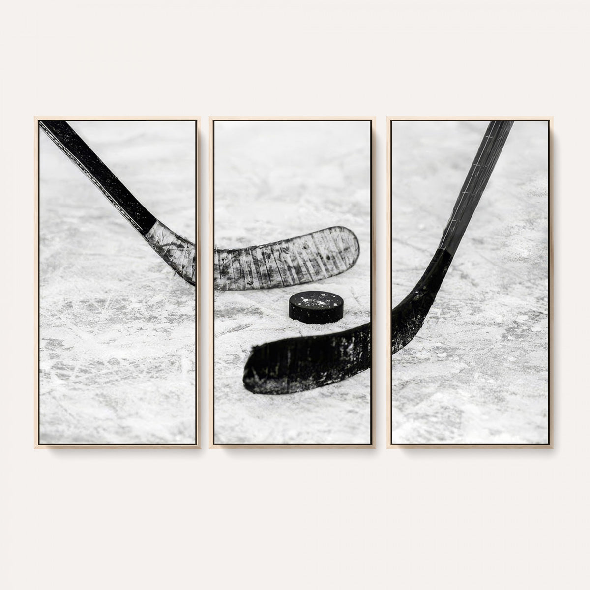 82900-MGV-CV-36X24 - Winter Ice Hockey Sport Canvas Wall Art Print, Hockey Wall Decor