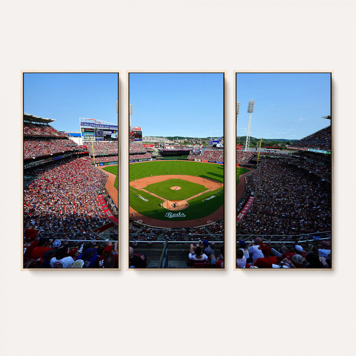 90998-MGV-CV-36X24 - Cincinnati Reds Baseball Canvas Print | Great American Ball Park Stadium Wall Art