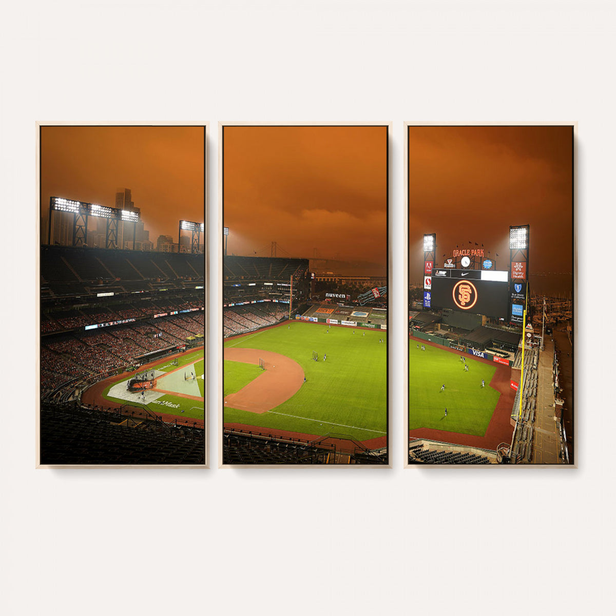 31315-MGV-CV-36X24 - San Francisco Giants Baseball Team Print, Oracle Park Stadium Wall Art Canvas Print