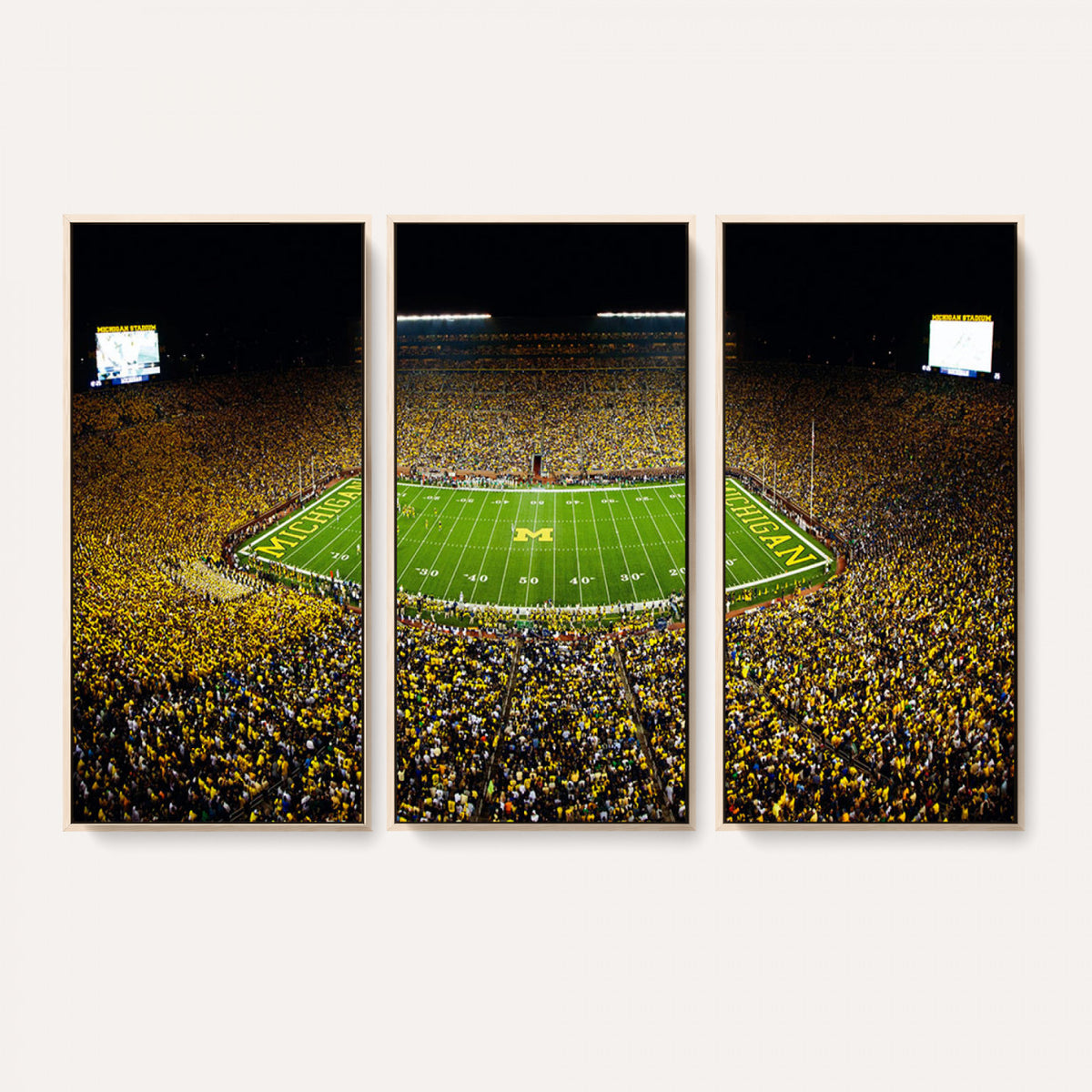 26166-MGV-CV-36X24 - Stadium in Michigan Wall Art Canvas Print, Framed American Football Stadium Art