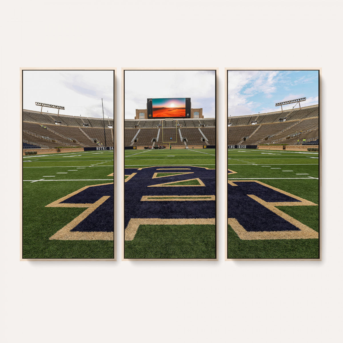 52835-MGV-CV-36X24 - Notre Dame Stadium Giclee Canvas Print | Triptych Wall Art Featuring Iconic Notre Dame Football