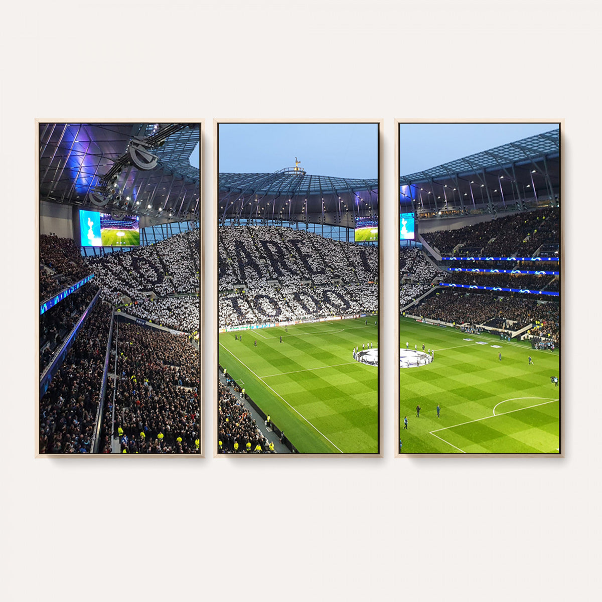 38765-MGV-CV-36X24 - Tottenham Hotspur Stadium Canvas Print, Match Day Triple Canvas Wall Art