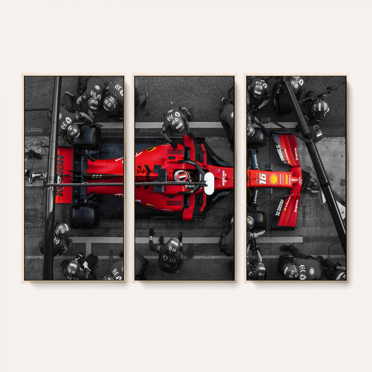 99356-MGV-CV-36X24 - Ferrari Pit Stop Canvas Wall Art | Precision and Speed