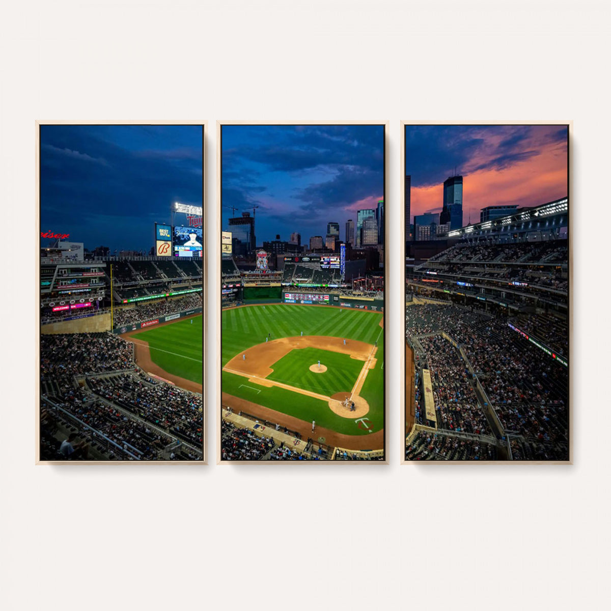 68222753-MGV-CV-36X24 - Target Field Wall Art Canvas Print, Baseball Stadium Scene