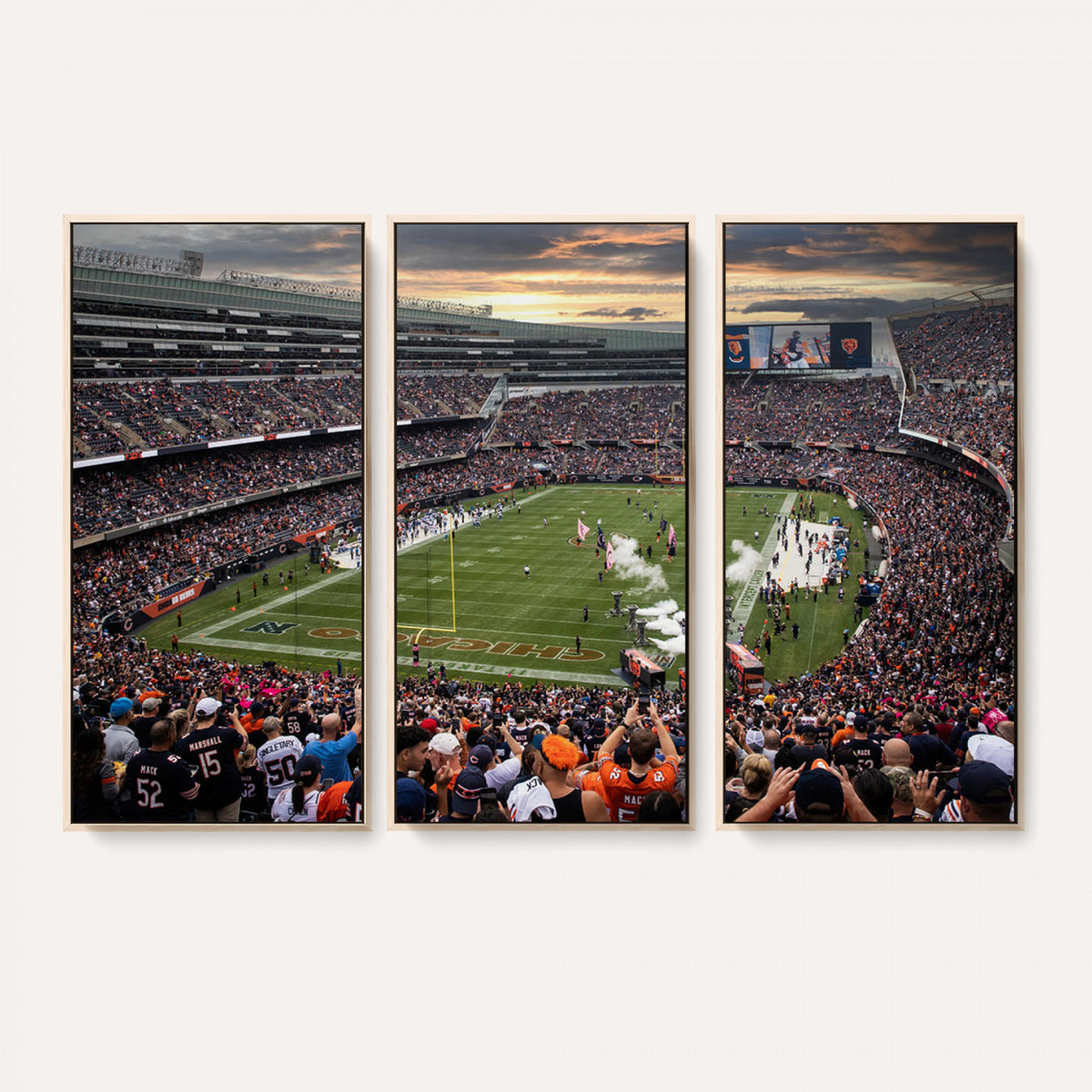 87578930-PAN-FL-20X10 - Chicago Bears Soldiers Field Wall Art Canvas Print, Home Bar Wall Decor