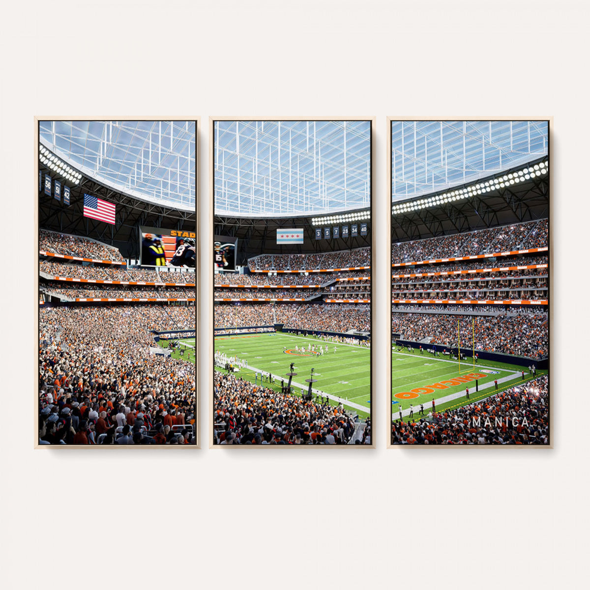 32530647-PAN-FL-20X10 - Chicago Bears Soldiers Field Wall Art Canvas Print, Framed and Ready to Hang