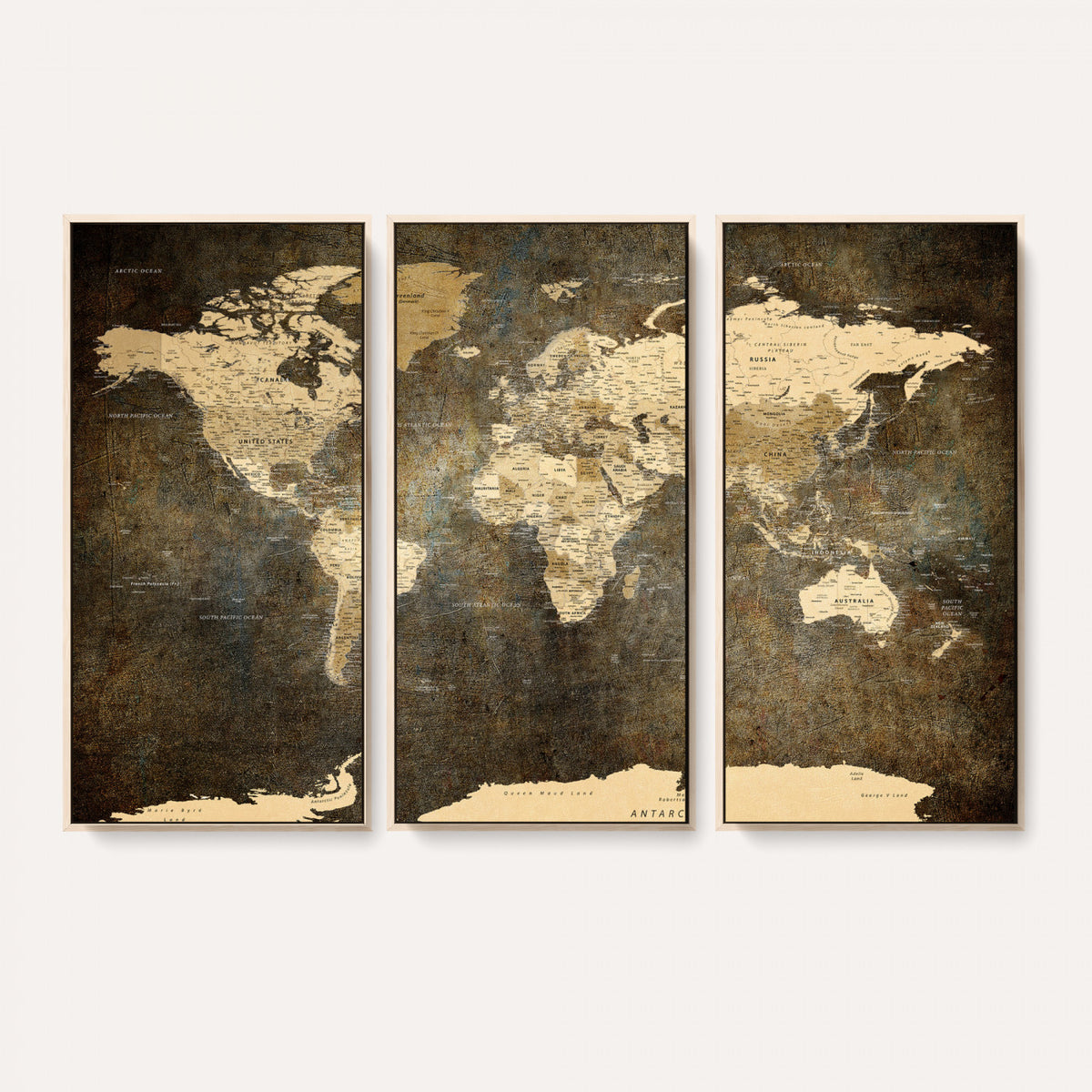 89742472-MGV-CV-36X24 - Large Framed Vintage World Map Wall Art Print for Home Wall
