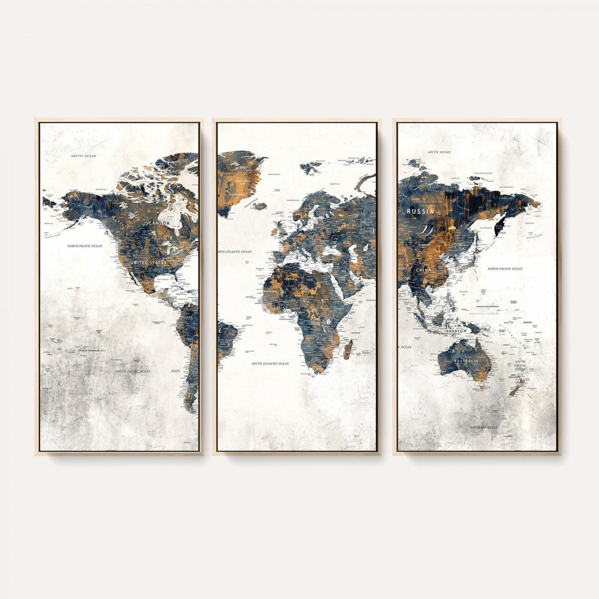 52451147-MGV-CV-36X24 - World Map Wall Art Canvas Print for Office Wall Decor