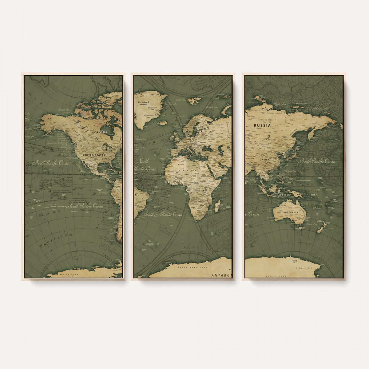 75846040-MGV-CV-36X24 - Large World Map Canvas Wall Art Print for Study Room Decor -