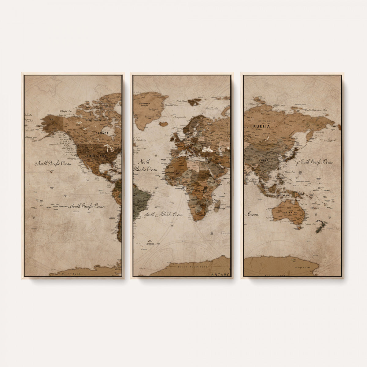 40064188-MGV-CV-36X24 - World Map Wall Art Canvas Print, Modern Decorative Framed Map Artwork Prints for Living Room, Office, Bedroom Wall Decor