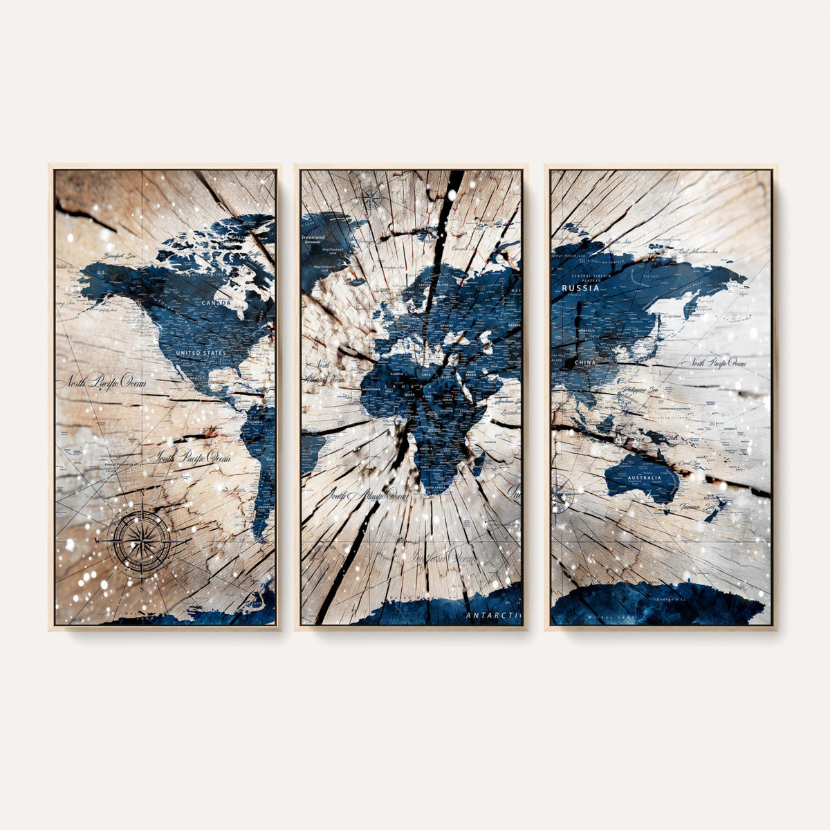 19478704-MGV-CV-36X24 - World Map Wall Art Canvas Print, Modern Decorative Framed Map Artwork Prints for Living Room, Office, Bedroom Wall Decor