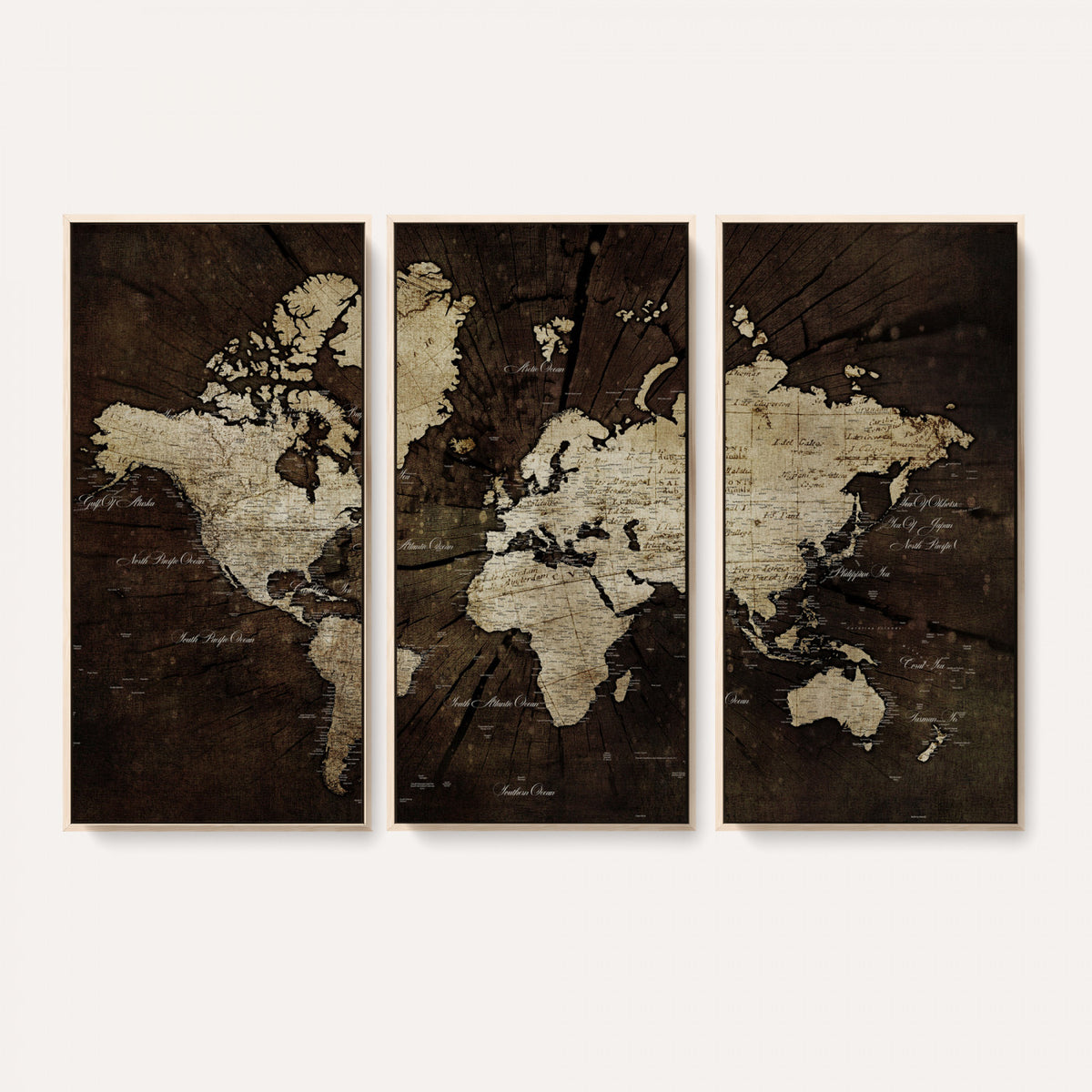 40991509-MGV-CV-36X24 - World Map Wall Art Canvas Print, Modern Decorative Framed Map Artwork Prints for Living Room, Office, Bedroom Wall Decor