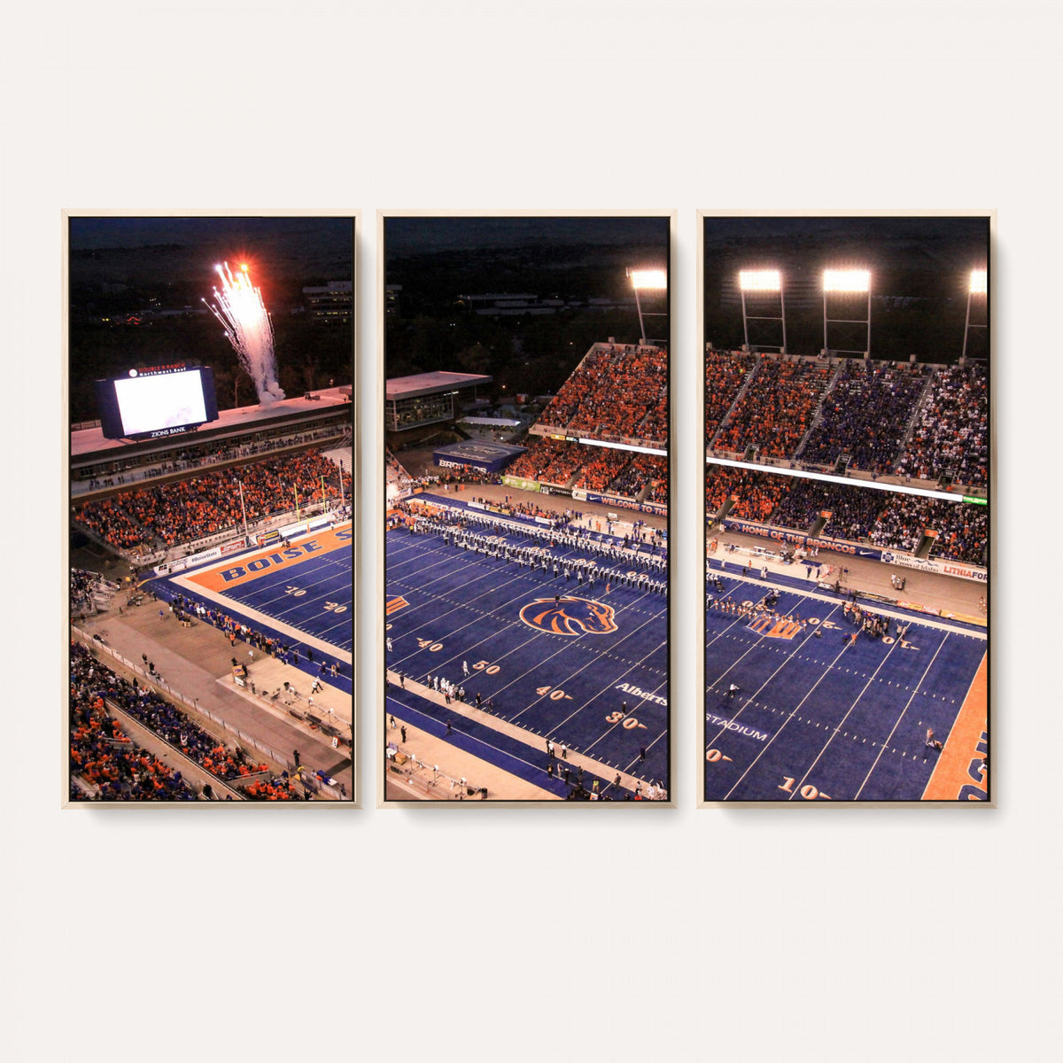 58849575-MGV-CV-36X24 - Boise State Stadium Large Wall Art Canvas Print for Living Room and Game Room Decor