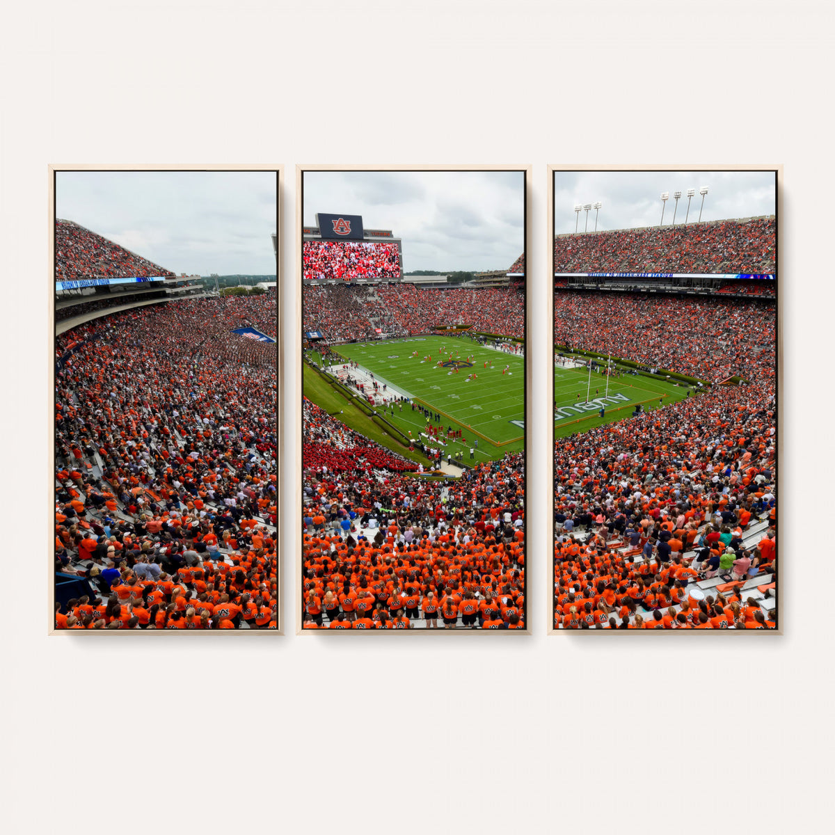 82562490-MGV-CV-36X24 - Auburn Stadium Sunset Wall Art Canvas Print, Jordan Hare Stadium Game Day Crowd, Auburn Tigers Football Artwork