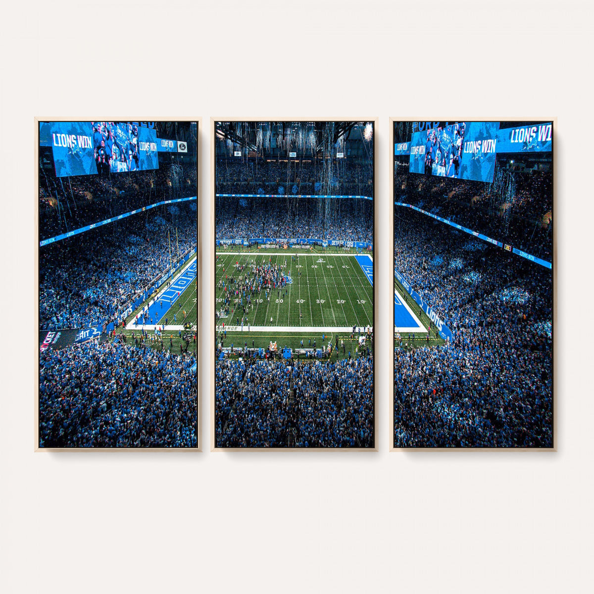 80882005-MGV-CV-36X24 - Detroit Lions Stadium Wall Art Canvas Print, Football Field Panorama