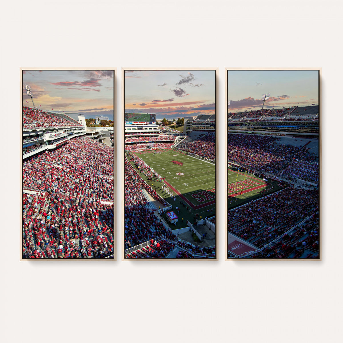 46571211-MGV-CV-36X24 - Donald W. Reynolds Razorback Stadium Wall Art Canvas Print – Arkansas Razorbacks Football Artwork for Home, Office, and Sports Room Decor