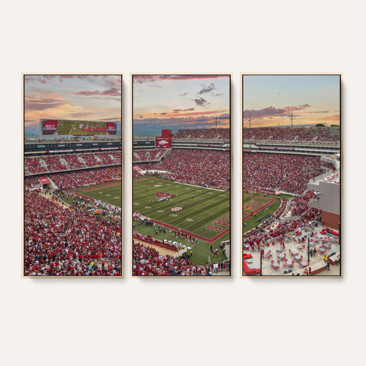 82233065-MGV-CV-36X24 - Donald W. Reynolds Razorback Stadium Wall Art Canvas Print – Arkansas Razorbacks Football Artwork for Home, Office, and Sports Room Decor