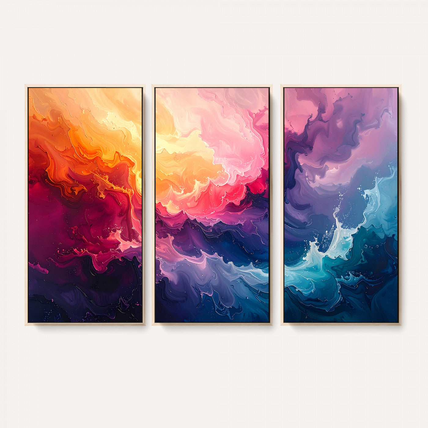 16157633-MGV-CV-36X24 - Large Colorful Abstract Canvas Wall Art Print, Vibrant Popup Color Art Print