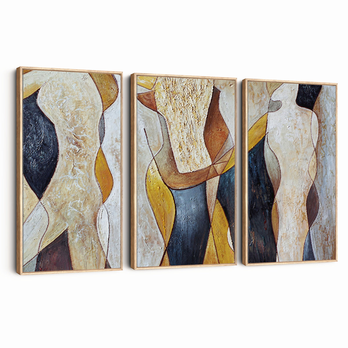 96079939-MGV-CV-36X24 - Mid Century Modern Figurative Canvas Wall Art Abstract Cubist Painting Print