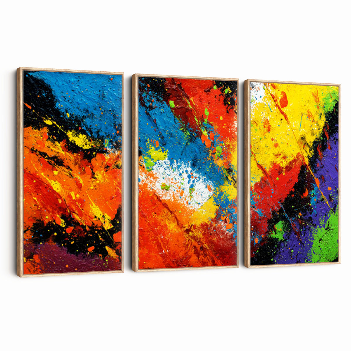 74888753-MGV-CV-36X24 - Vibrant Blue Abstract Canvas Wall Art Colorful Painterly Oil Painting Style Print