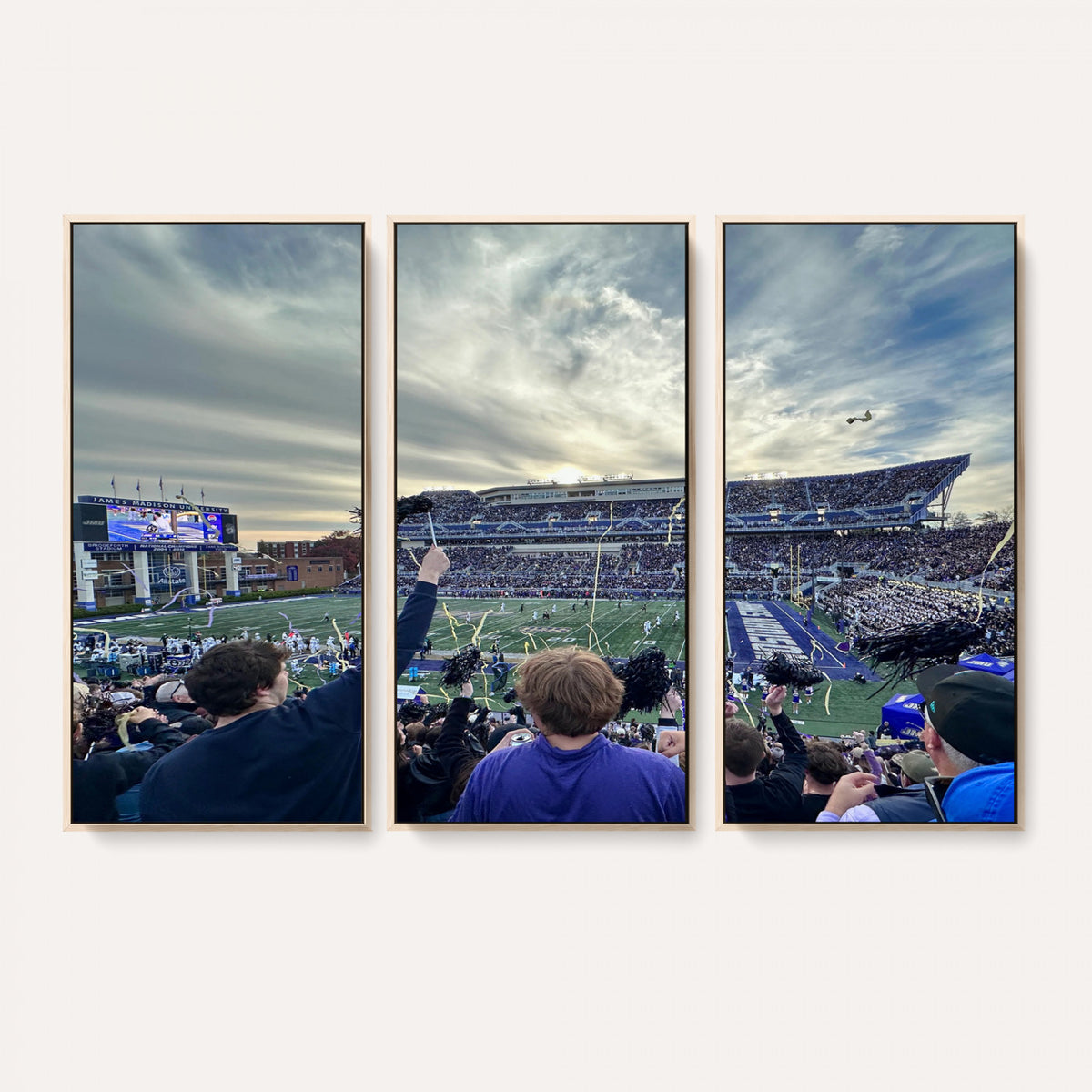 400867JMU-MGV-CV-36X24 - JMU Stadium Wall Art Canvas Print for Game Room Decor - James Madison University Stadium