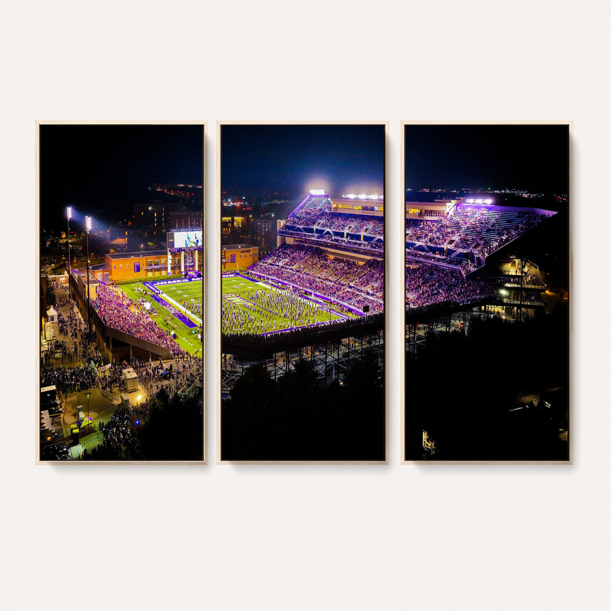 400867JMU2-MGV-CV-36X24 - JMU Stadium Wall Art Canvas Print for Game Room Decor - James Madison University Stadium