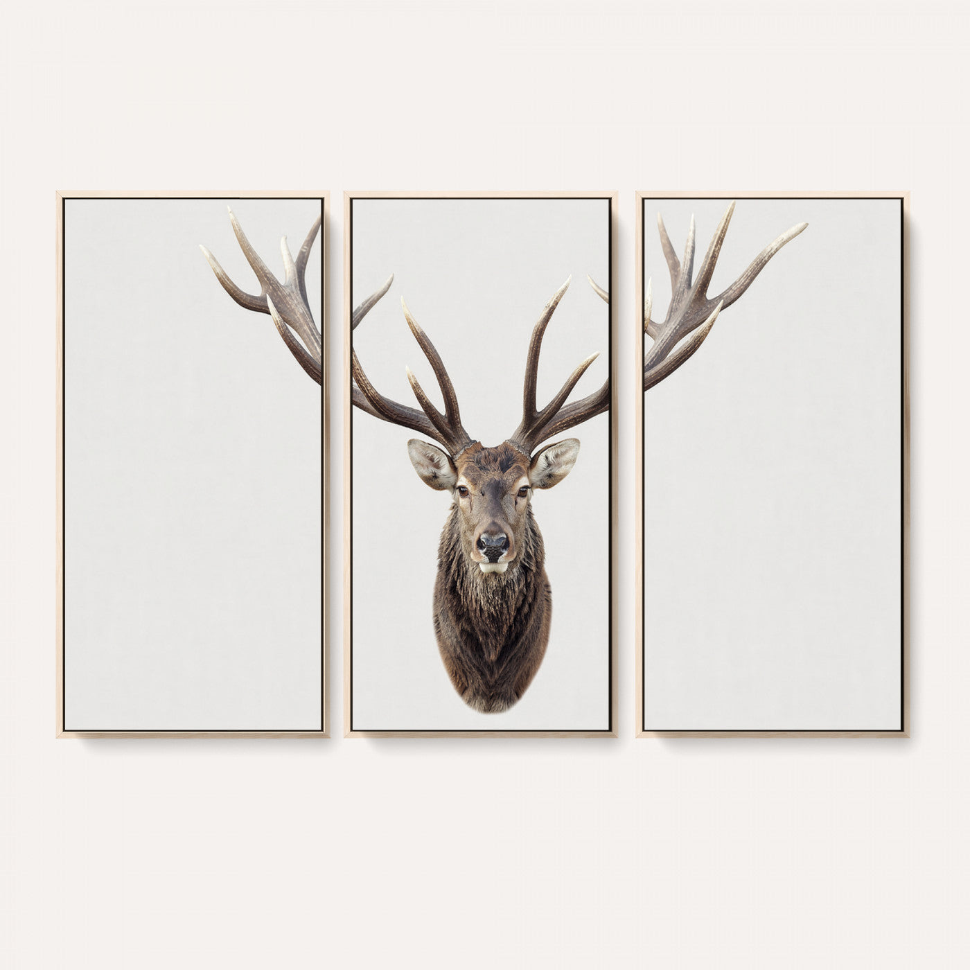 840173GY-MGV-CV-36X24 - Majestic Red Deer Canvas Wall Art – Stag Antlers Horns Print, Wildlife Hunting Poster, Rustic Cabin Lodge Decor