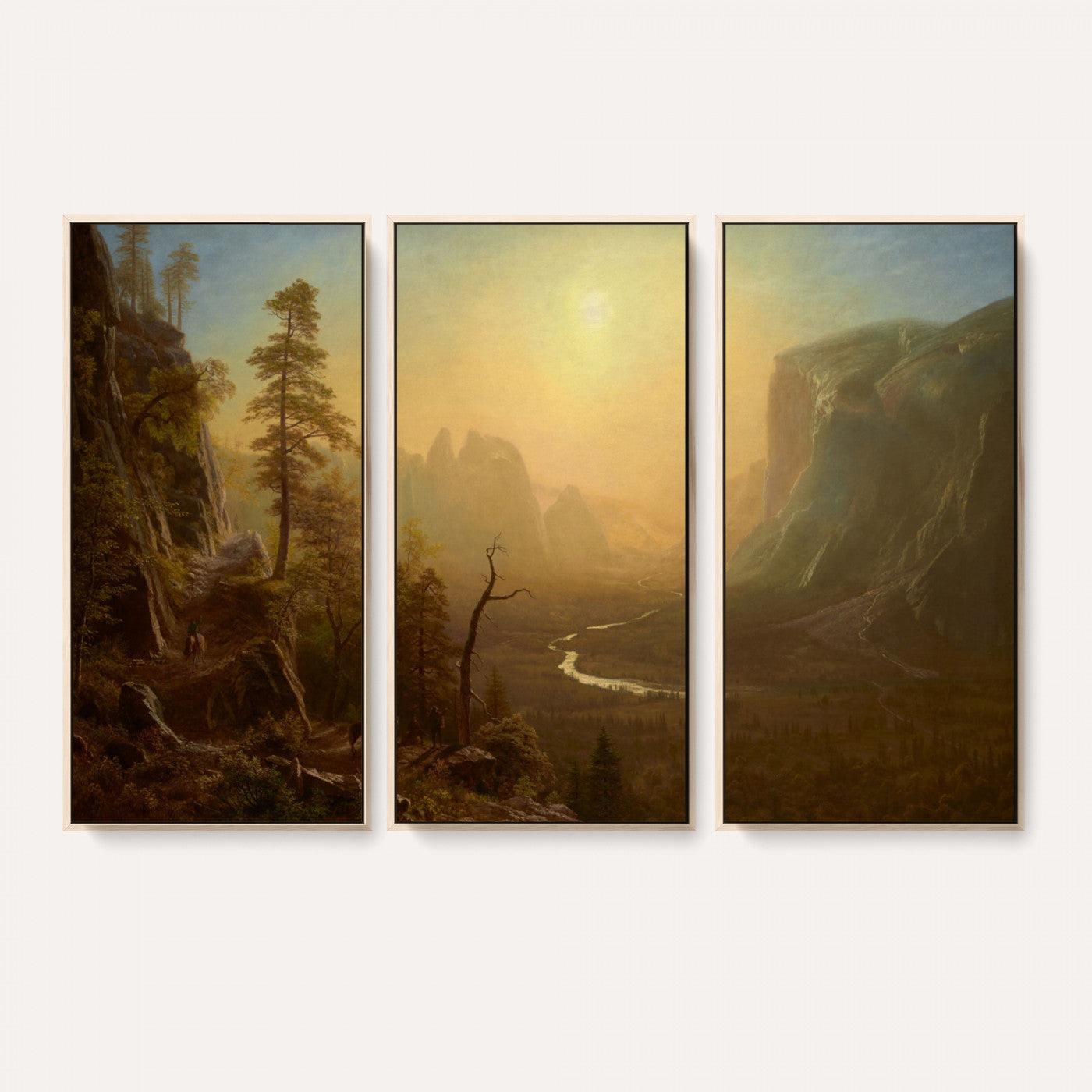 32350988-MGV-CV-36X24 - Albert Bierstadt Among the Sierra Nevada California Yosemite Wall Art Canvas Print, Classic Fine Art Painting Print