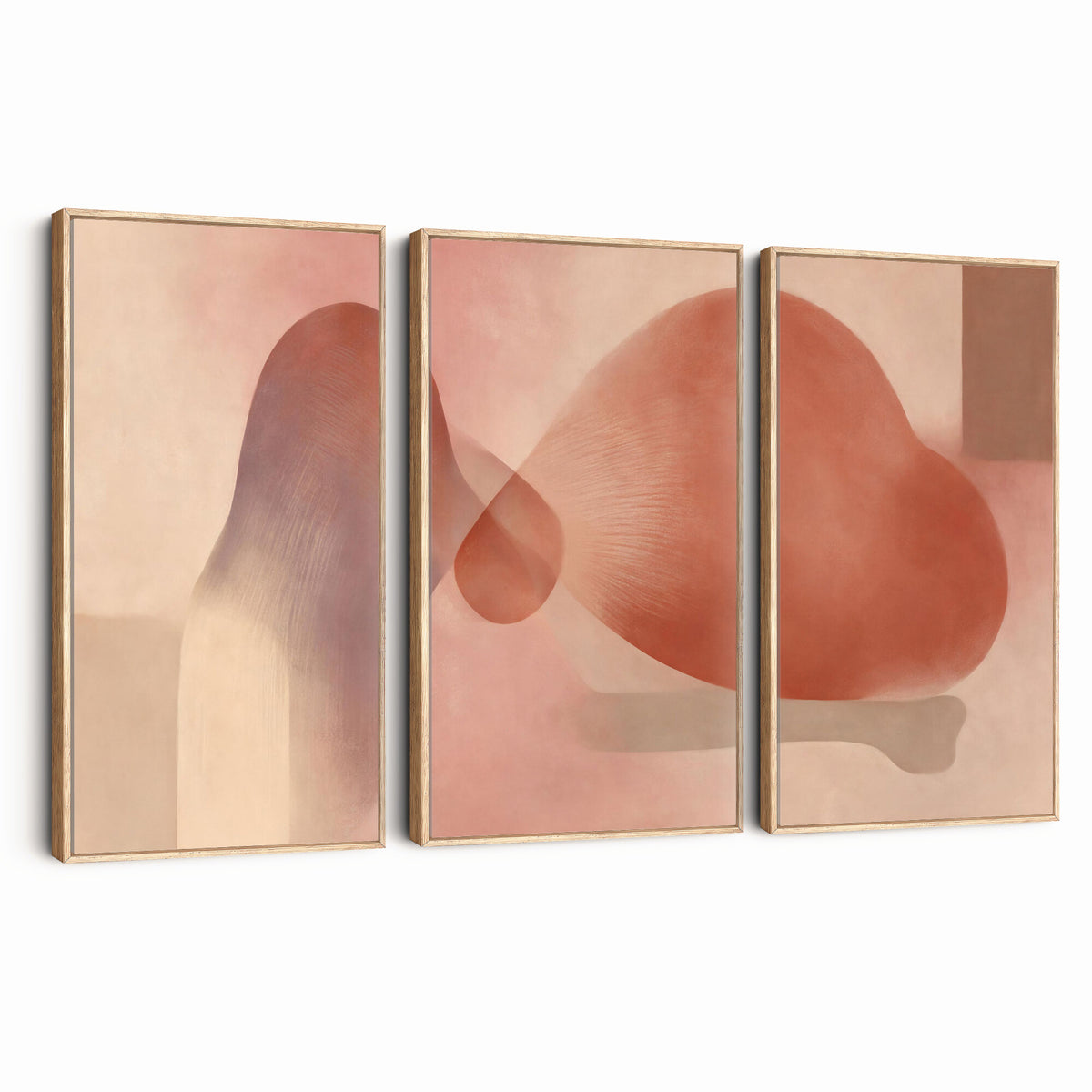 85110643-MGV-CV-36X24 - Vinna Begin Calin Biomorphic Abstract Wall Art Canvas Print, Terracotta Pink Organic Shapes