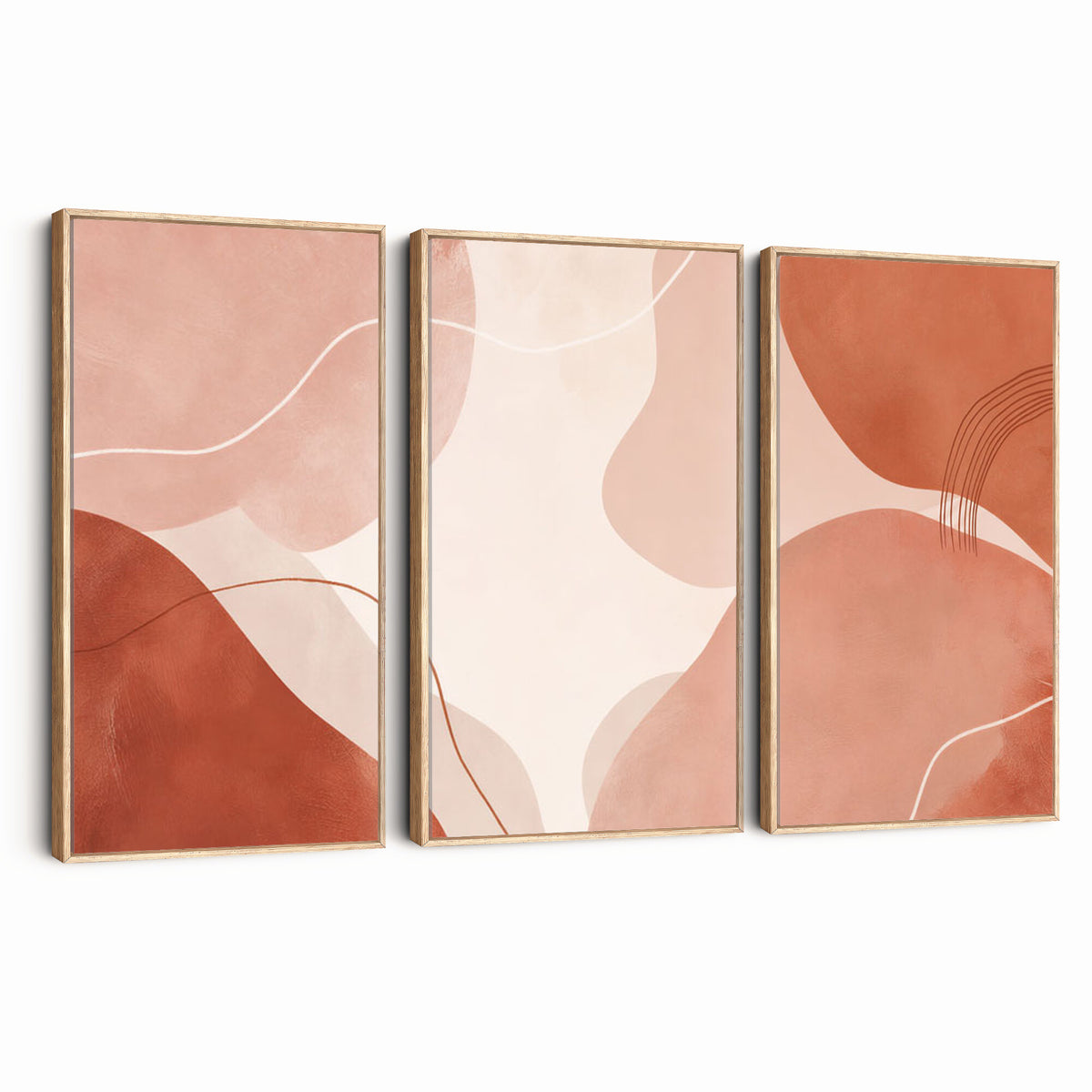 17685421-MGV-CV-36X24 - Abstract Boho Terracotta Wall Art Canvas Print, Mid Century Minimalist Painting Print