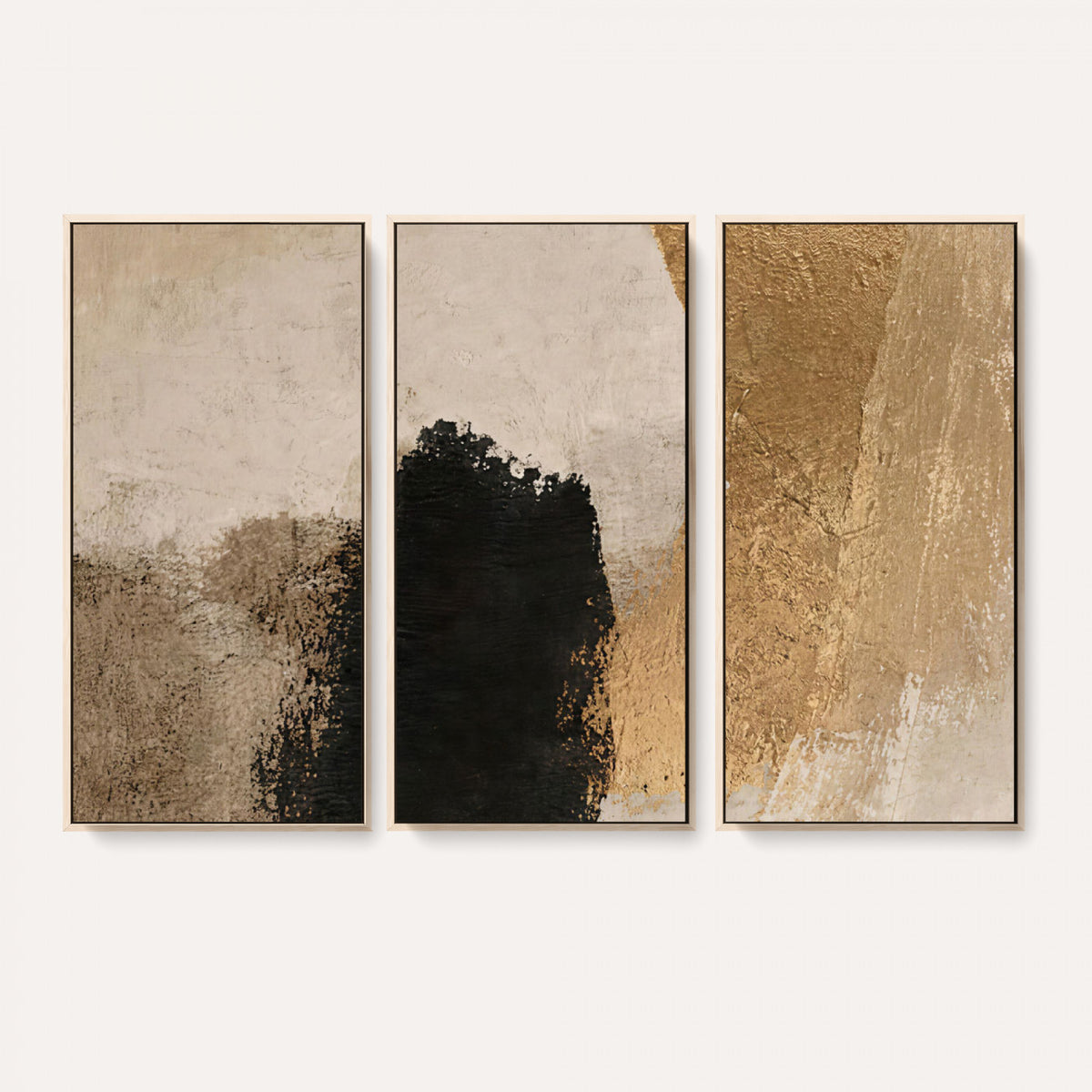 36003778-MGV-CV-48X32-3P - Mid Century Modern Geometric Canvas Wall Art, Abstract Triptych Print
