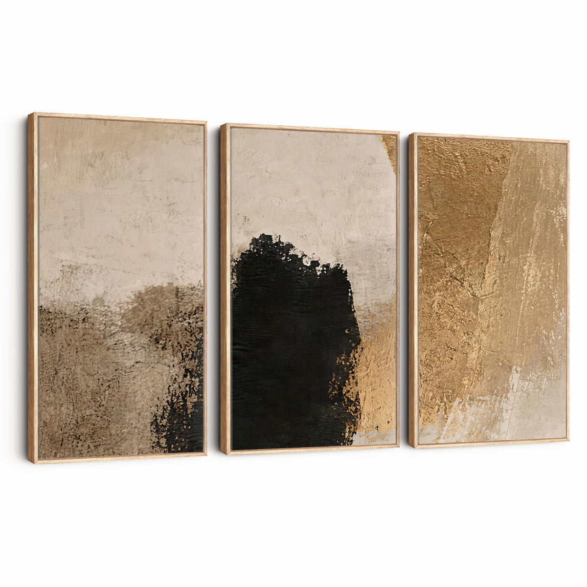 36003778-MGV-CV-48X32-3P - Mid Century Modern Geometric Canvas Wall Art, Abstract Triptych Print