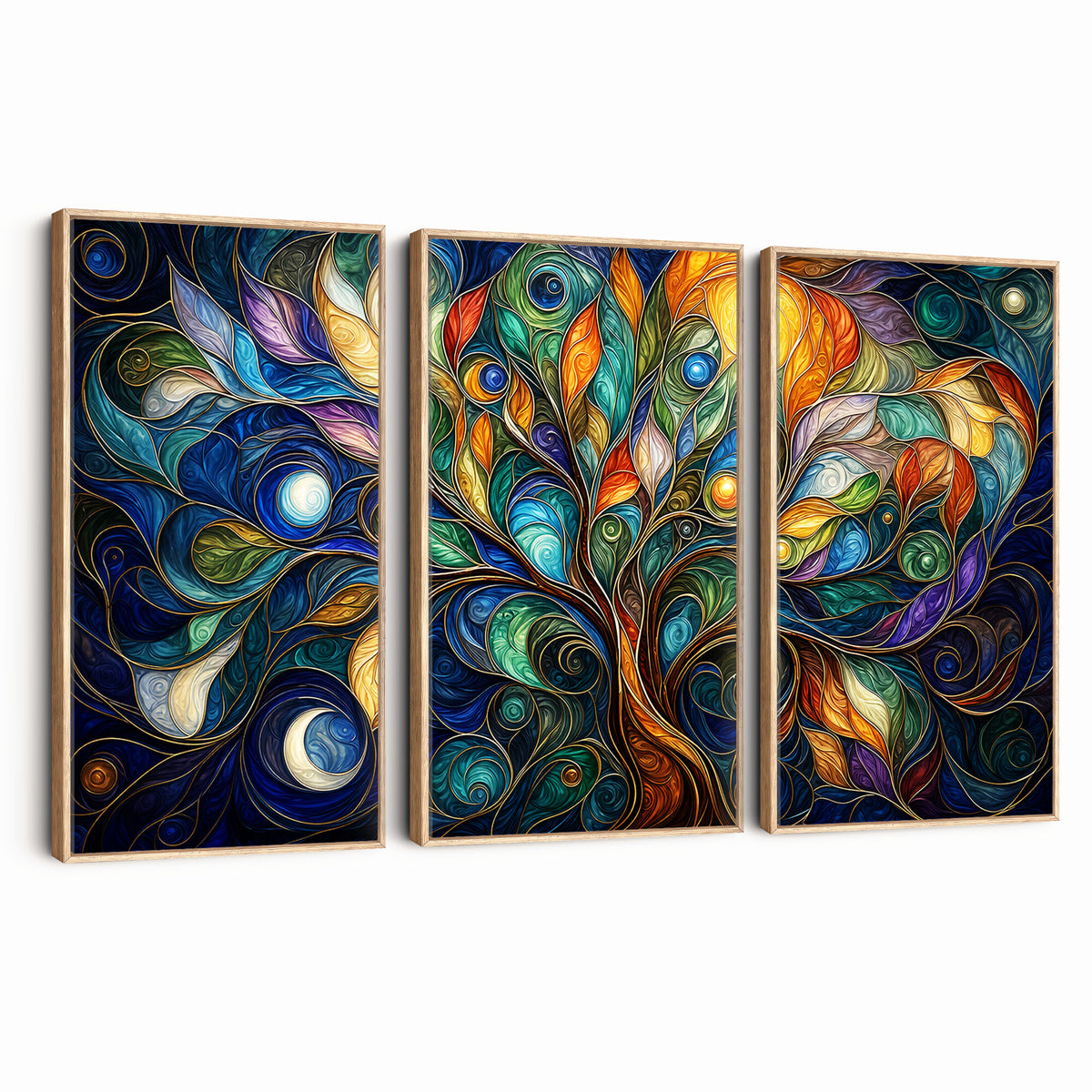 60127105-MGV-CV-36X24 - Psychedelic Tree Of Life Wall Art - Vibrant Swirl Cosmic Nature Decor