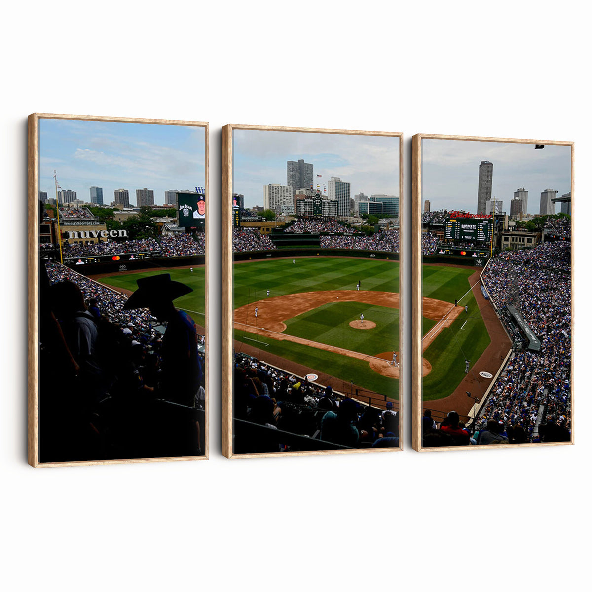 34859D-MGV-CV-36X24 - Chicago Cubs Baseball Team Print - Wrigley Field Stadium