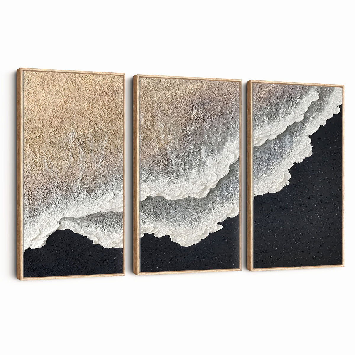 42307004-MGV-CV-24X16 - Ocean Wave and Sand Coastal Wall Art, Modern Beach Decor for Living Room