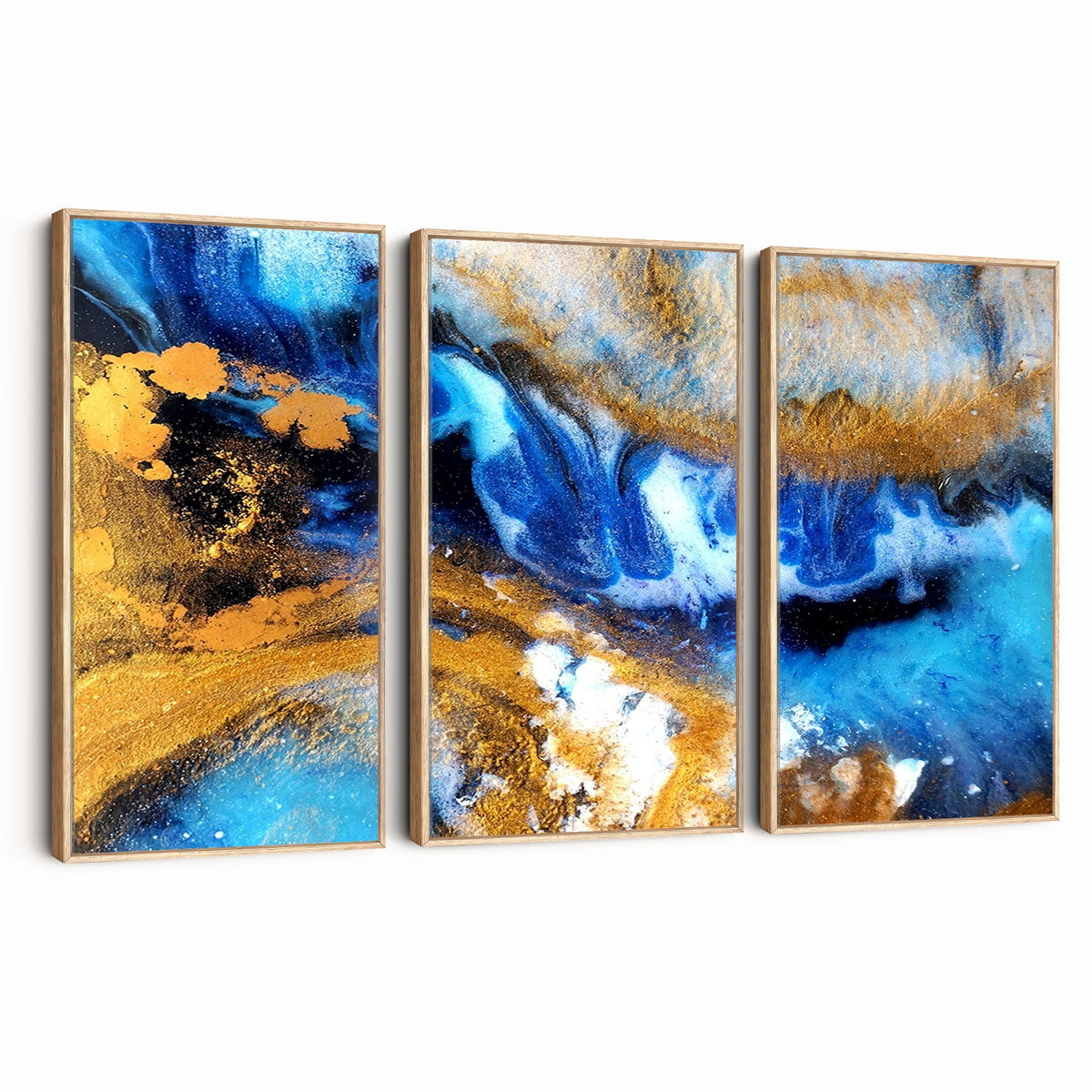 42100-_Poster-30x20 - Large Abstract Wall Art Print | Gold and Blue Abstract Canvas Wall Art
