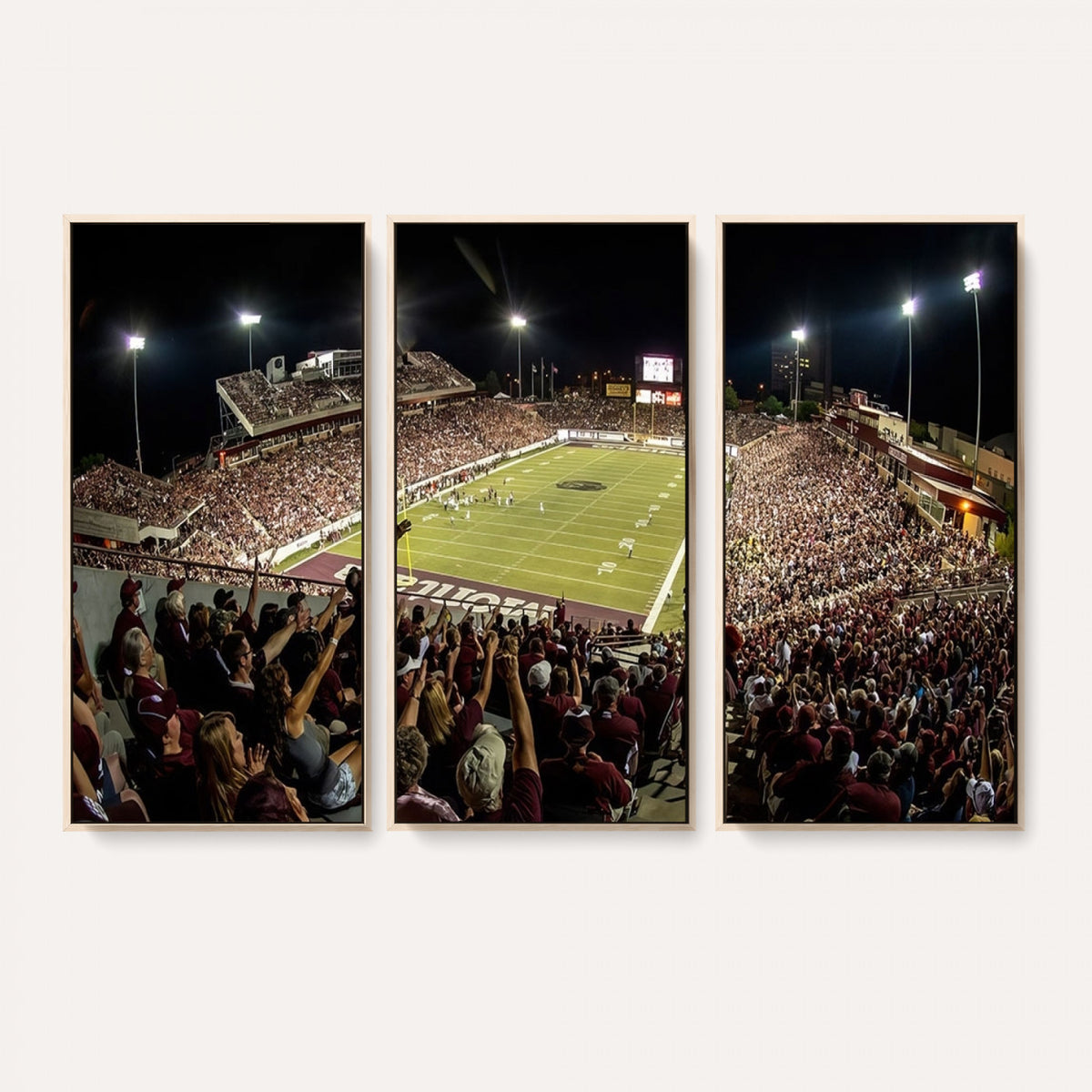 94126-MGV-CV-36X24 - Washington-Grizzly Stadium Canvas Wall Art | Exciting Game Night Atmosphere in Panoramic View