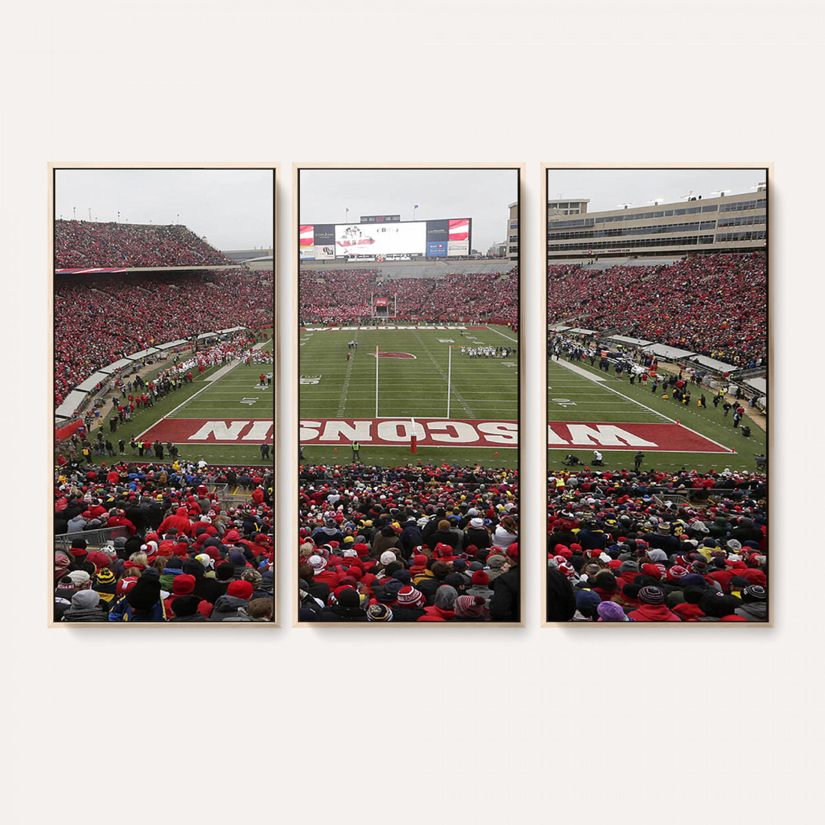 23461-MGV-CV-36X24 - Wisconsin Badgers Team Print Canvas, Madison Camp Randall Stadium Wall Art