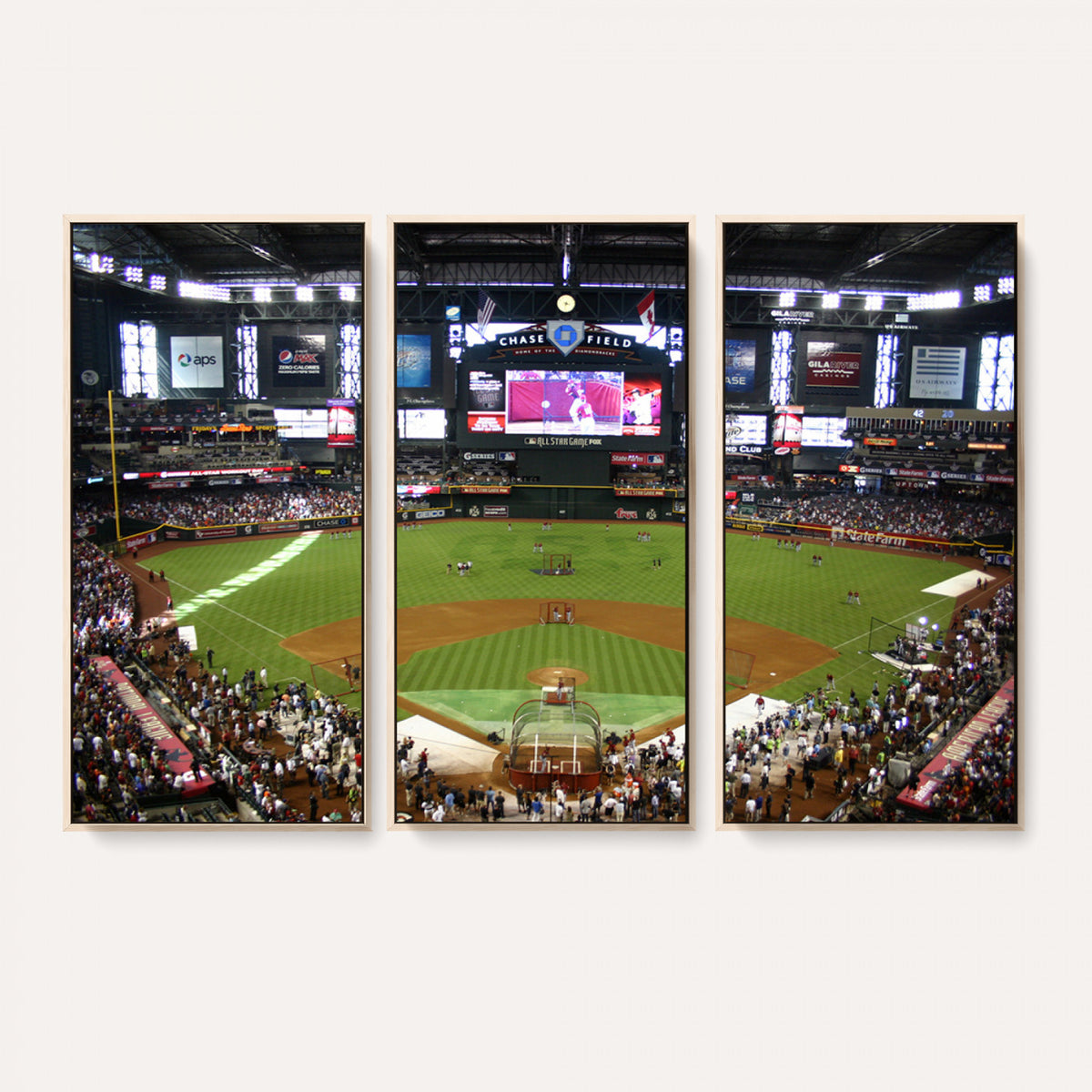 91630-MGV-CV-36X24 - Arizona Diamondbacks Baseball Team Print, Phoenix Chase Field Baseball Stadium Wall Art