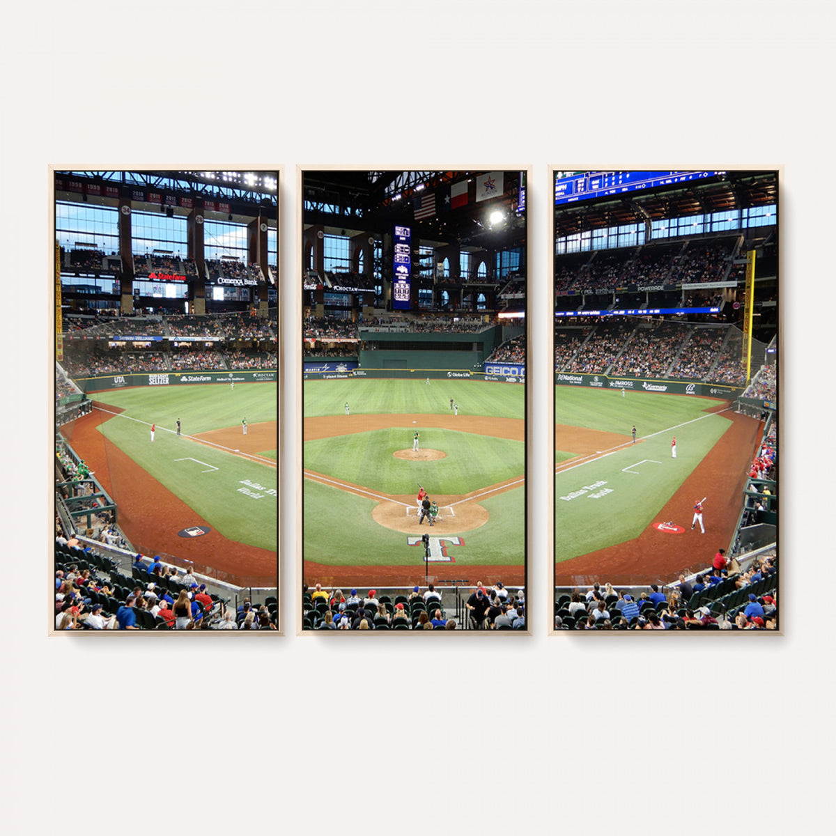 78468-MGV-CV-36X24 - Texas Rangers Baseball Team Print, Arlington Globe Life Field Stadium Wall Art