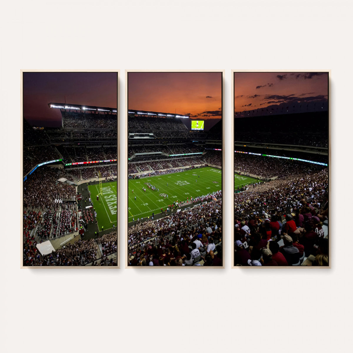45603-MGV-CV-36X24 - Texas A&M University Aggies Football Team Print, College Station Kyle Field Stadium Wall Art