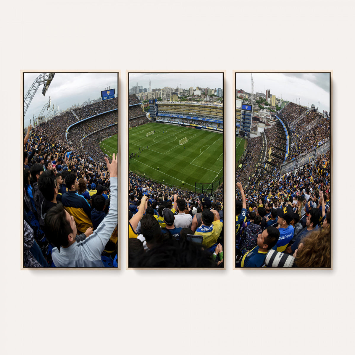 23173-MGV-CV-36X24 - Boca Juniors Soccer Team Print, Buenos Aires Bombonera, Framed and Ready to Hang